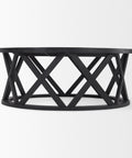 black wood coffee table round