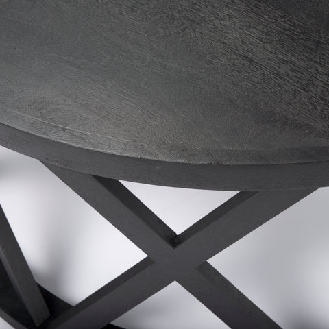 black wood coffee table round