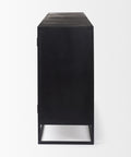 Black rectangular object on a white background