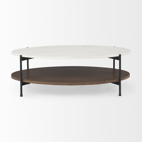 Larkin Oval Dark Brown - Coffee Table Mercana