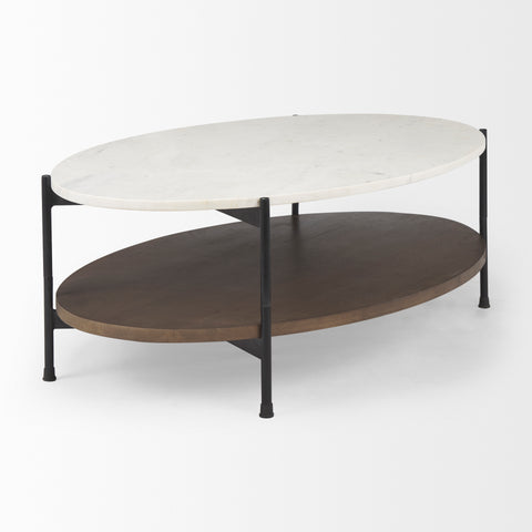 Larkin Oval Dark Brown - Coffee Table Mercana