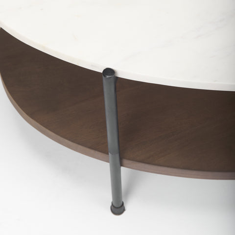 Larkin Oval Dark Brown - Coffee Table Mercana