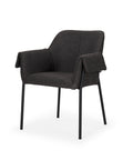 Dark gray armchair with black legs on a white background