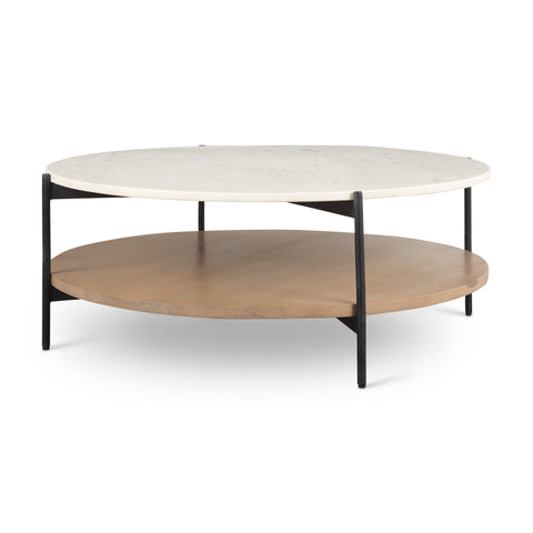 Larkin Round Light Brown - Coffee Table Mercana