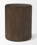 fluted wood end table