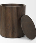 fluted wood end table