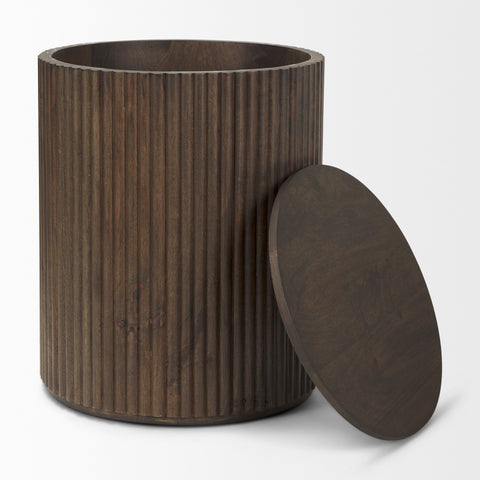 fluted wood end table
