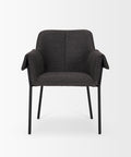 Dark gray armchair with black legs on a white background