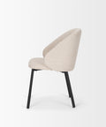 Beige chair with black legs on a white background