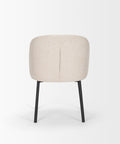 Beige chair with black legs on a white background