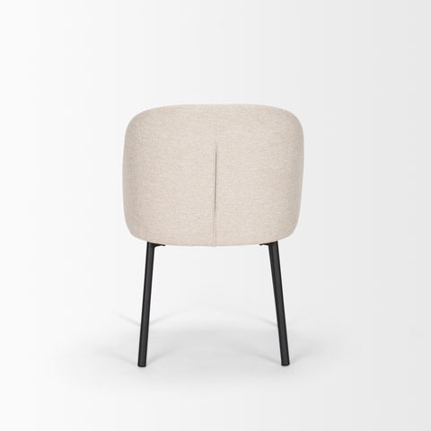 Beige chair with black legs on a white background