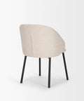 Beige chair with black legs on a white background