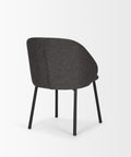 Dark gray chair with black legs on a white background
