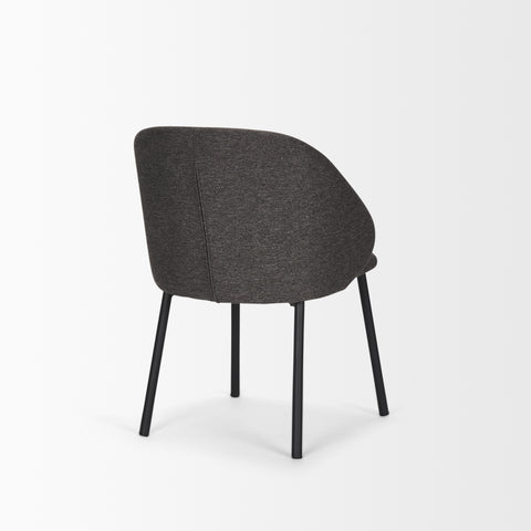 Dark gray chair with black legs on a white background