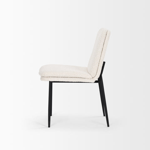 cream boucle dining chair