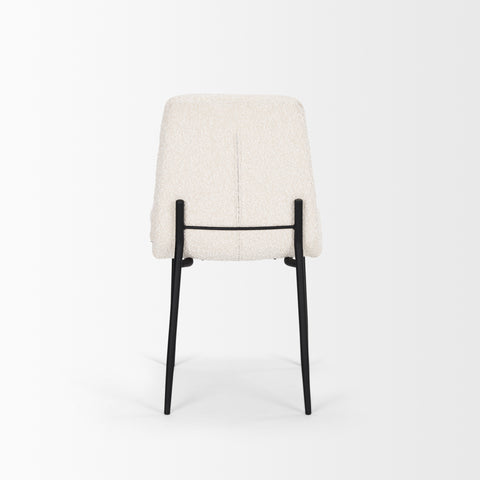cream boucle dining chair