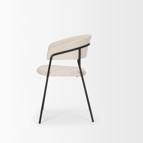 Modern chair with beige seat and backrest on a white background