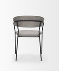 Gray chair with black metal frame on a white background