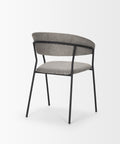 Gray chair with black metal legs on a white background