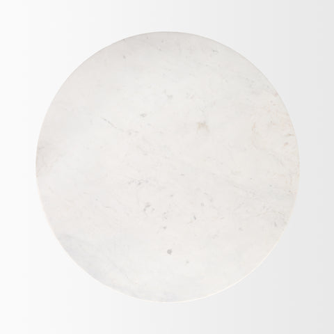 Round white stone on a light gray background
