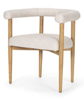 Chair with beige cushioned seat and backrest on a white background