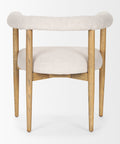 Chair with beige cushioned seat and backrest on a white background
