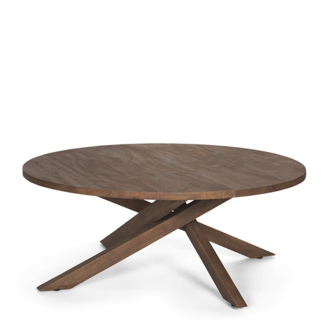 round wood coffee table medium brown