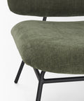 Nora Forest Green Fabric & Matte Black Metal Accent Chair -7