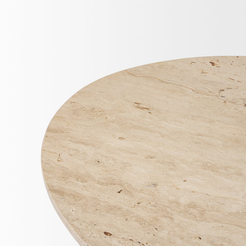 travertine top coffee table oval shape