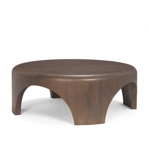 Shima Dark Brown Round - Coffee Table Mercana