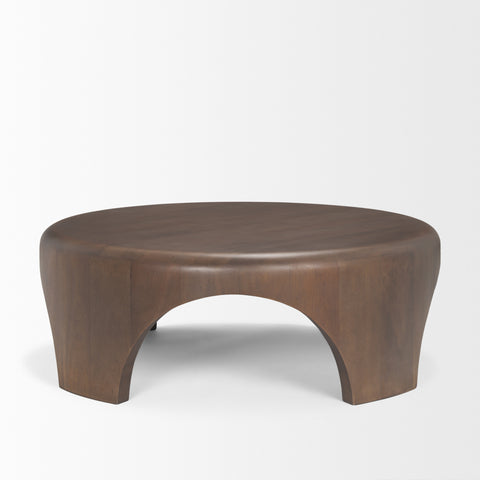 Shima Dark Brown Round - Coffee Table Mercana