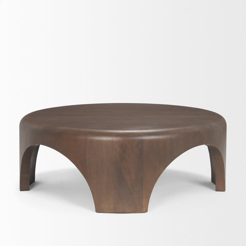 Shima Dark Brown Round - Coffee Table Mercana