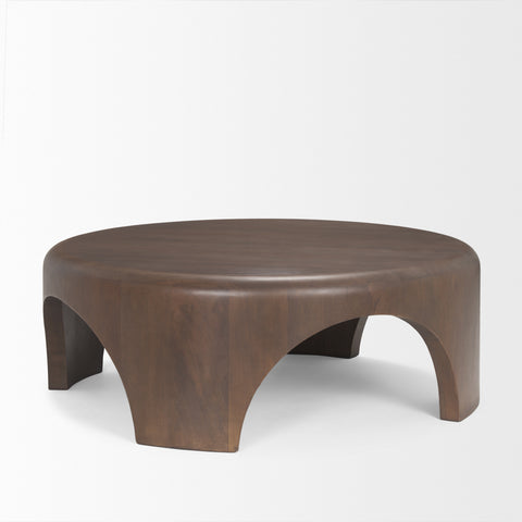 Shima Dark Brown Round - Coffee Table Mercana