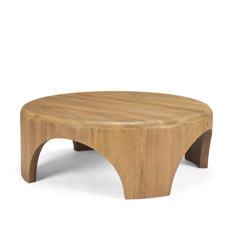 Shima Light Brown Round - Coffee Table Mercana