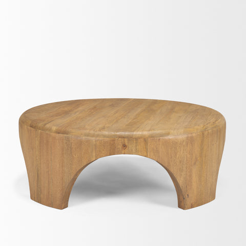 Shima Light Brown Round - Coffee Table Mercana