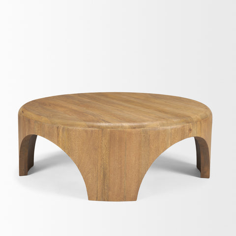 Shima Light Brown Round - Coffee Table Mercana