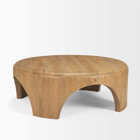 Shima Light Brown Round - Coffee Table Mercana