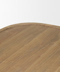 Close-up of a wooden surface with a light brown color and visible grain pattern on a white background.