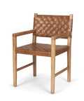 Brown woven chair on a white background