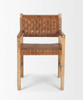 Brown woven chair on a white background