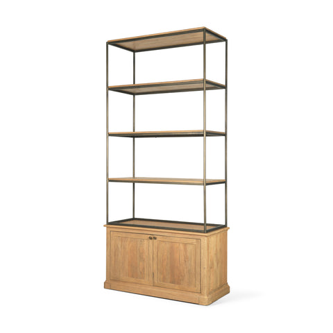 Baron Two Door Solid Mango Wood Shelving Unit-1