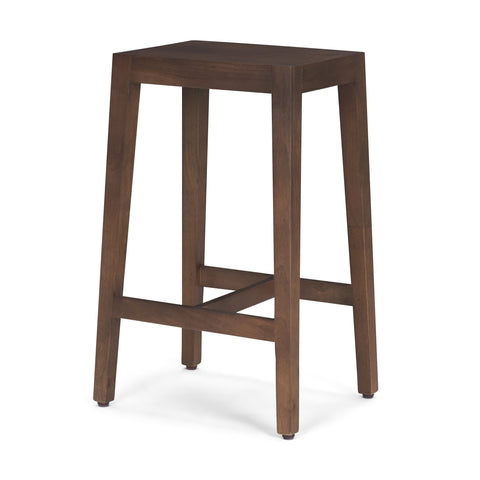 Wooden bar stool on a white background