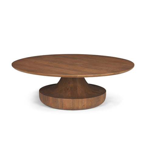 round wood coffee table solid mango wood
