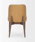 Brown chair with wooden legs on a white background
