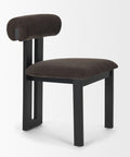 Chair with brown cushioned seat and backrest on a white background