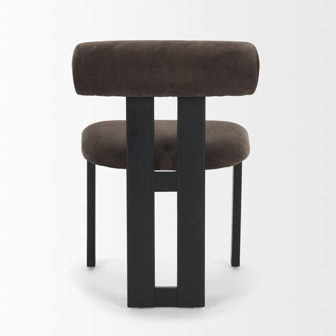 Stool with brown cushioned seat and backrest on a white background