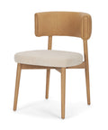 Chair with tan backrest and beige seat on a white background