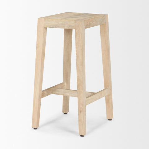 Colony Light Brown Wood Counter Stool- Mercana
