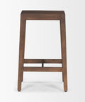 Wooden bar stool on a white background