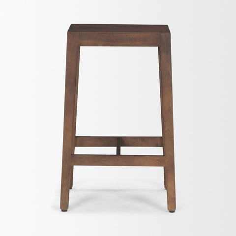 Wooden bar stool on a white background